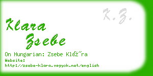 klara zsebe business card